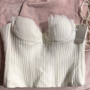 Andrea Iyamah Ivory Strapless Corset Top